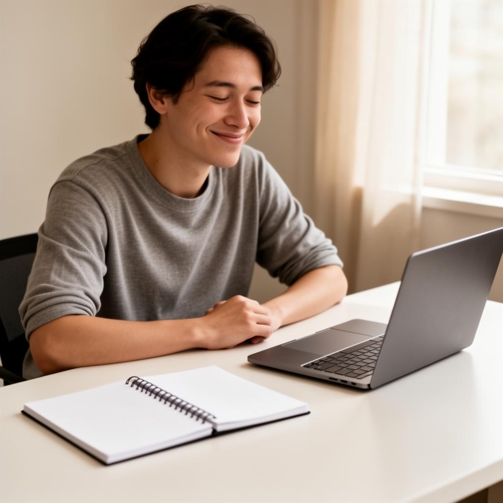 Person relaxing with laptop showing investment returns