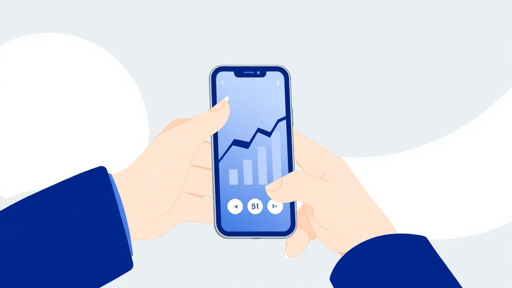 Person using a banking app showing savings growth