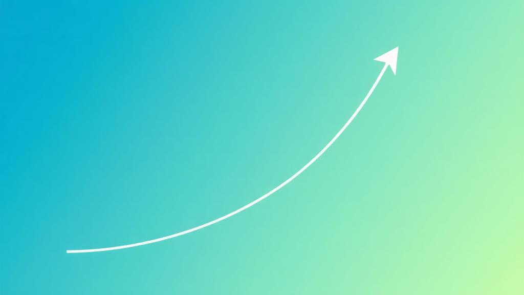 Abstract exponential growth curve of golden particles